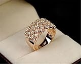 UNKE Women Elegant Jewelry Exquisite Ring Rhinestone Wedding Bridal Rings