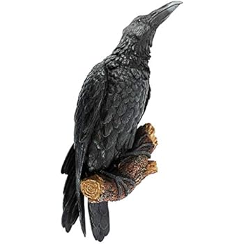 Design Toscano The Raven's Perch Halloween Gothic Decor Wall Sculpture, 18 Inch, Single