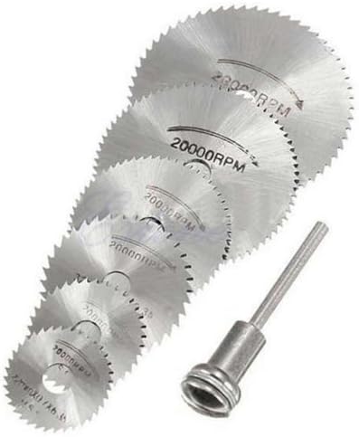 PeachFYE 6Pcs/Set Rotary cutter Mini HSS Circular Tool Saw Disc Blades Blade cutter Mandrel Cutting Kit
