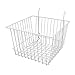 Only Garment Racks Deep Wire Storage Baskets For Gridwall, Slatwall and Pegboard - White Finish - Dimensions: 12