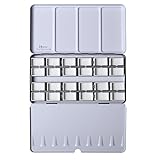 MEEDEN Empty Watercolor Tins Palette Paint Case with 24 Pcs Full Pans