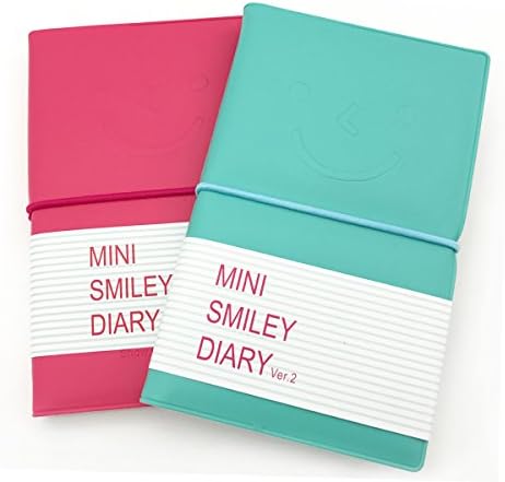 Wenmeili Pocket Super Mini Smiley Diary Notebooks Memo Note Book 5x3 Inch PU Leather Case Color Random (Set of 2)