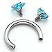JOVIVI 2pc 16g Surgical Steel Clear Cubic Zircon Nose Daith Lip Eyebrow Nipple Ear Cartilage Helix 5/16