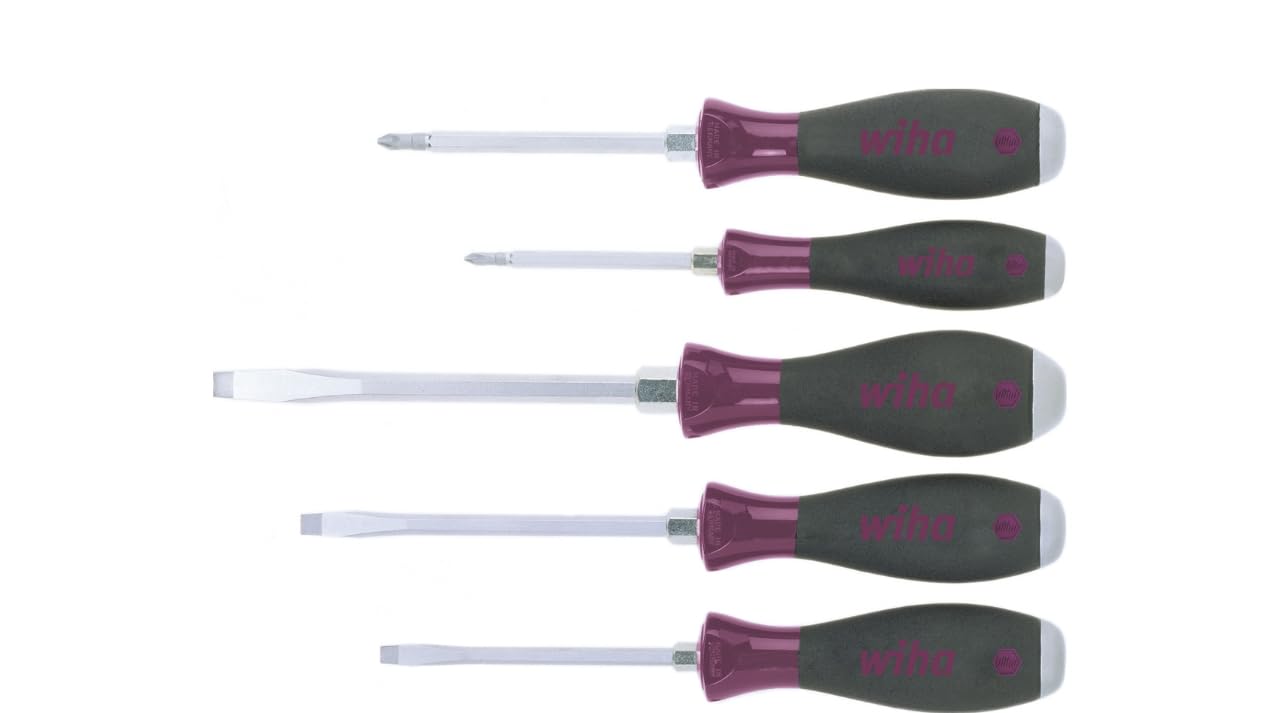 Wiha 5533HK5 SoftFinish Flathead/Phillips Screwdriver Set 5 Piece