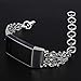 somoder Bling Bands Compatible with Fitbit Charge 4 / Fitbit Charge 3, Vintage Chain Jewelry Cuff Bracelet with Rhinestone Replacement for Women Ladies Girls [S Hollow Version]