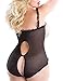 Deksias Women Open Cup Crotchless Lingerie PLUS SIZE (XXXXL, black)