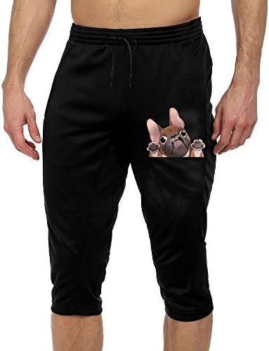 Men's French Bulldog Joggers Cropped Trousers Elastic Waist Sports Pants Sweatpants