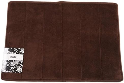 Hiwel Microfiber Bath Mat with Memory Foam Interior, Absorbant &amp; Comfortable, Multi-functional Household Complement, Dark Chocolate, 17 by 24 Inch