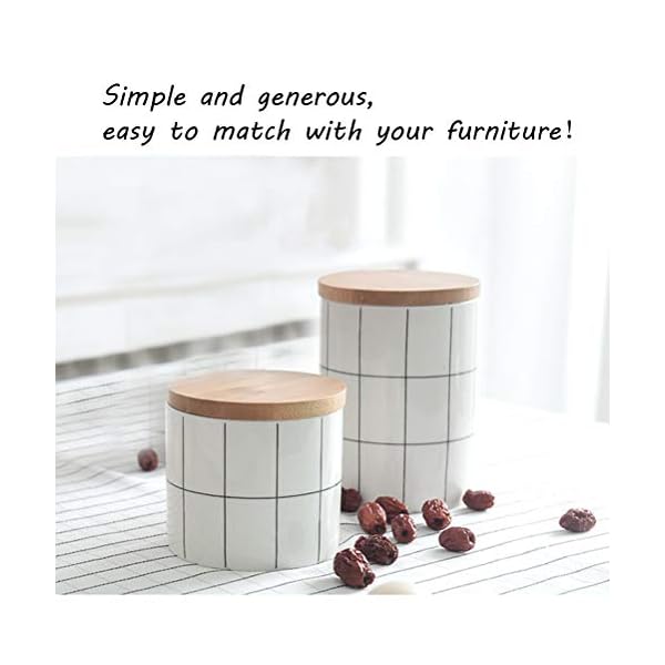 2 Pack White Ceramic Storage Jars(14oz+24oz), Kitchen Food Container