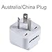 TESSAN Grounded Universal Travel Plug Adapter USA to Australia/China Travel Prong Converter Adapter Plug Kit for Australia/China(Type I) - 3 Pack(WHITE)