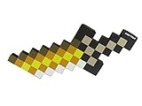 EnderToys Foam Gold Dagger Toy Weapon, Pixelated Blade, 10 inch