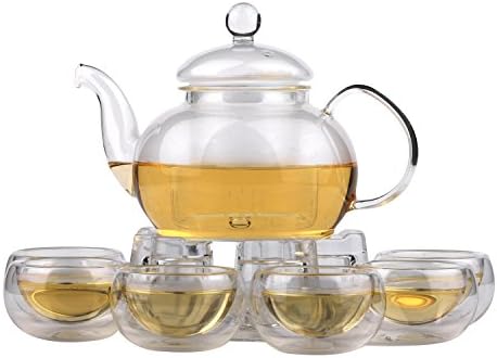 YSF 550ml Really borosilicate glass filtrate tea maker teapot with 6 piece 50ml tea cups glass Infuser tea set