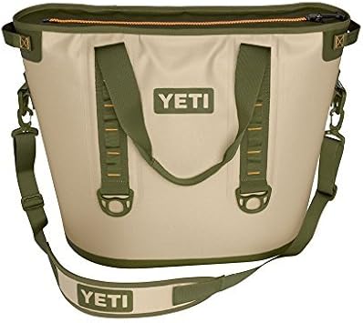 green and orange yeti cooler