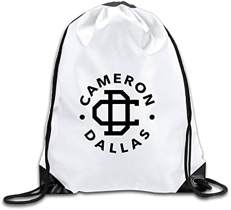 Cameron Dallas Slogan White Drawstring Backpack Sport Bag For Men &amp; Women