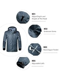 Wantdo sudadera con capucha cierre frontal transpirable resistente al viento al aire última intervensión cortavientos para hombre