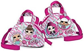 LOL SURPRISE Bowling bag original Rocked pink stripes Detachable shoulder strap. 22x27x8.5 cm + free glitter pen + free bookmark