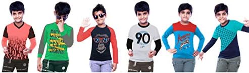 Jugunu Kids Boy's Cotton Sleeve Tshirt - Pack of 6