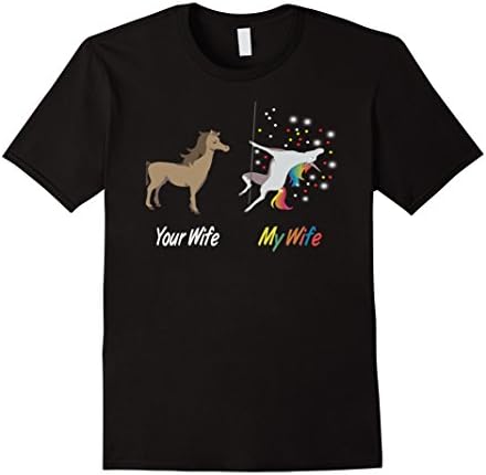 Mens Your wife my wife Unicorn t-shirt 2XL Black