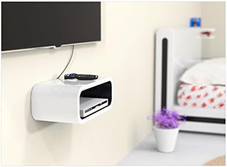 JustWall Floating Shelf Interior Shelf Simple Round Media Cabinet D200 White&amp;Black