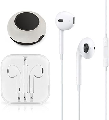 Bronzev In Ear Stereo Headphones with Remote Control &amp; Mic - Carrying Case Included (White)