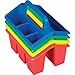 Really Good Stuff Four-Compartment Caddies -6 Pack- Classroom Table Caddies for Easy Organization of Small Items - Assorted Primary Colors Portable Plastic Storage Classroom Caddy