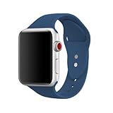 AdMaster Silicone Apple Watch Band and Replacement Sport iwatch Accessories Bands Series 3 2 1 Ocean Blue 42mm S/M