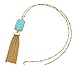 Monily Tassels Necklace Created-turquoise Stone Necklace Long Sweater necklace for Women