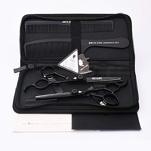 Right-handed scissors, Hair Scissors Set Professional Thinning Scissors Hairdressing Barber Scissors Set 6",Black