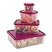 Bentology Raspberry Meal Holder Set - 4 Microwave Safe, Leak Proof Containers for Meal Prep, Snacks & Leftovers