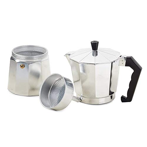 Clixde Espressokocher Moka Expresso Aluminium groß grau 12 Tassen 600 ml Italienisch – Bild 3