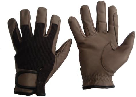 Glove Guys Leather Horseback Riding Gloves (Chocolate, Medium)
