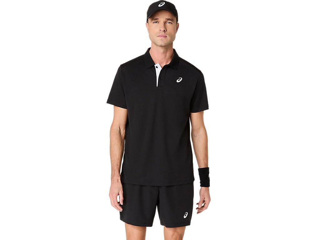 ASICS Court Polo Tenis para Hombre, 3XL, Performance Black