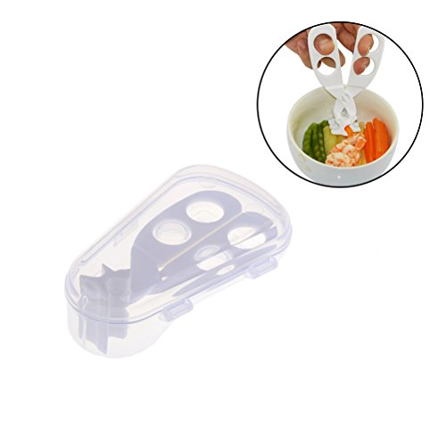 Yiphates Baby Food Scissor, Portable Food Scissor Cutter Masher Chopper, Home and Kitchen Food Slicer Shears (Comes with Travel Storage Case)