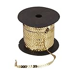 MagiDeal 100Yards Sequin Trim Ribbon String Gold
