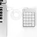 USB Numeric Keypad, Jelly Comb Portable Slim Mini Number Pad for Laptop Desktop Computer PC, Full Size 19 Key, Big Print Letters (Silver and White)