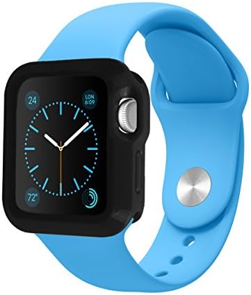 Apple Watch Case, New Premium TPU Apple Watch Accessories - Elegant, Lightweight, Shock Resistant Protective Case for Apple Watch / Watch Sport / Watch Edition 2015 - [Include 2 Screen Protectors] Full Body 42mm Cover (Black)