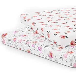 Kids N’ Such Pack N Play Fitted Sheet Set for Pack N Play Mattress Pad, Petal, 2 Pack