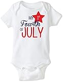 First Fourth of July on White (size 3-6 month)