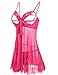 Avidlove Womens Open Cup Sexy Halter Strappy Lingerie Cupless Chemises Babydoll,XXL,Rose Red