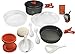 Camping Cookware Kits - BPA-Free Non-Stick Anodized Aluminum Mess Kits - Complete Lightweight Mini Folding Pot Kits with Utensils for Camping Hiking Backpacking and Survival Cooking (14 Piece Set)