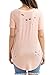 Sidefeel Women Crisscross Front V Neck T-Shirt Destroyed Baggy Blouse XX-Large Pink
