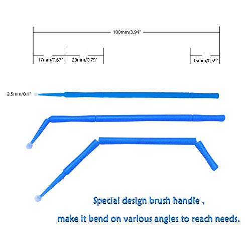 birl019 400 PCS Micro Brush for Eyelash Extension Glue Supplies, 4 Sizes Lint Disposable Micro brush Micro Fiber Wands with Portable Mirror Set for Lash Tinting, Microfiber Tip Swab Brushes Applicator