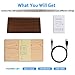 BlaCOG Alarm Clock Display Time Date Temperature,Wooden Alarm Clock for Bedroom,Digital clock Adjustable Brightness Voice Control-Brown/Orange