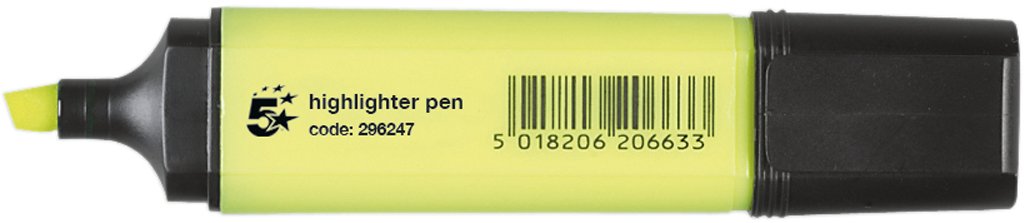5 Star Office Highlighter Chisel Tip 1-5mm Line Yellow [Pack 12]