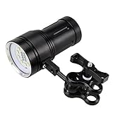 Diving Flashlight， Han Shi 12000LM LED Photography Video Scuba Diving Flashlight Rechargeable Waterproof Underwater Torch Handheld Flashlight