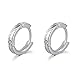 MBLife 925 Sterling Silver Polish Finishing Diamond-Cut Huggie Hoop Earrings (0.6