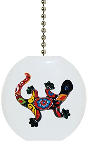 Talavera Lizard Solid Ceramic Fan Pull