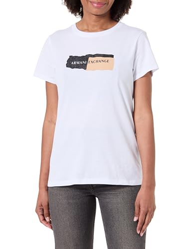 Armani Exchange Salin De Giraud, Shiny Color Contrast Logo T-Shirt, Noir, S Femmes