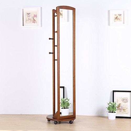 Tiny Times Vlush Multifunctional 360°Swivel Wooden Frame 69'' Tall Full