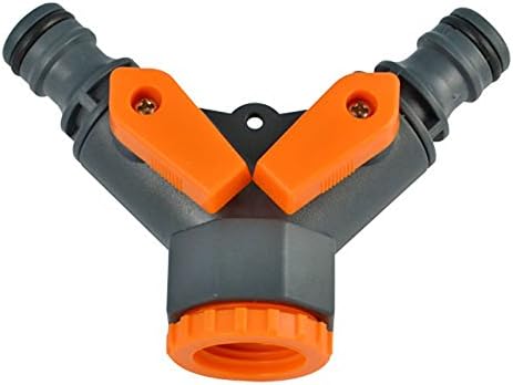 Tolako Y Valve 2 Way Hose Valve Shut Off Quick Release Connector Garden Tap Hose Adapter Splitter for 3/4 1/2 Hose